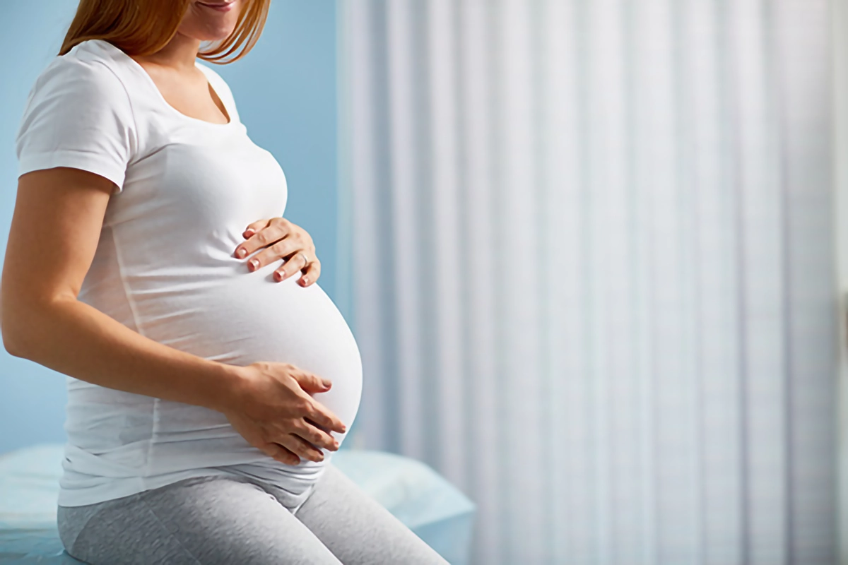pregnant woman in a clinic setting